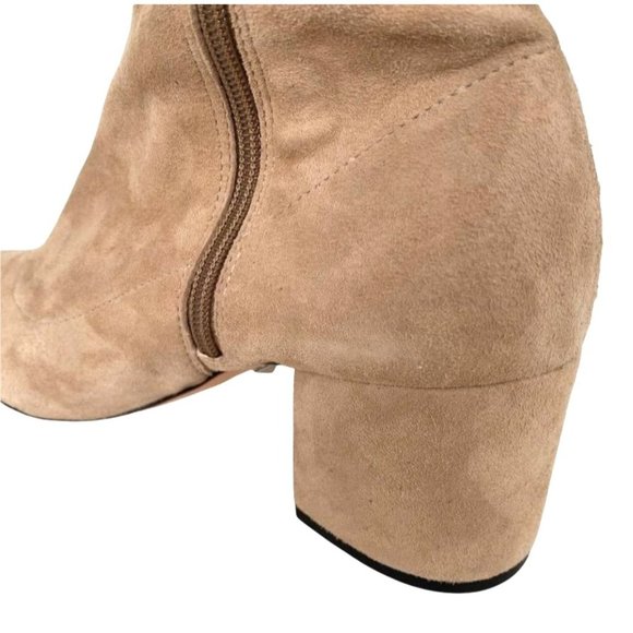 NIB SCHUTZ WOMENS MID CALF BEIGE LUPE STRETCH LEATHER BOOTS IN BRUSH TAN… - Picture 10 of 16